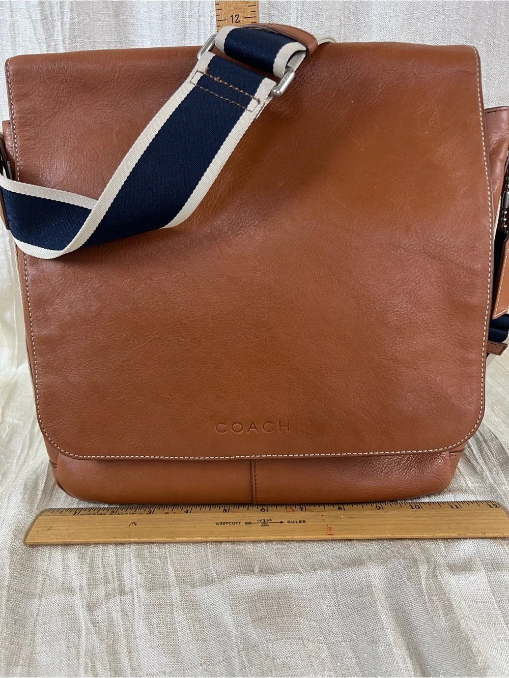 Coach F70655 Leather Messenger Bag Brown Laptop Crossbody Commuter VGUC